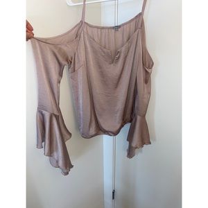 Cold shoulder bell sleeve top